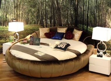Круглая кровать с матрасом из 100% натурального латекса "Round Bed Coffee"