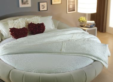 Круглая кровать с матрасом из 100% натурального латекса "Round Bed Beige"